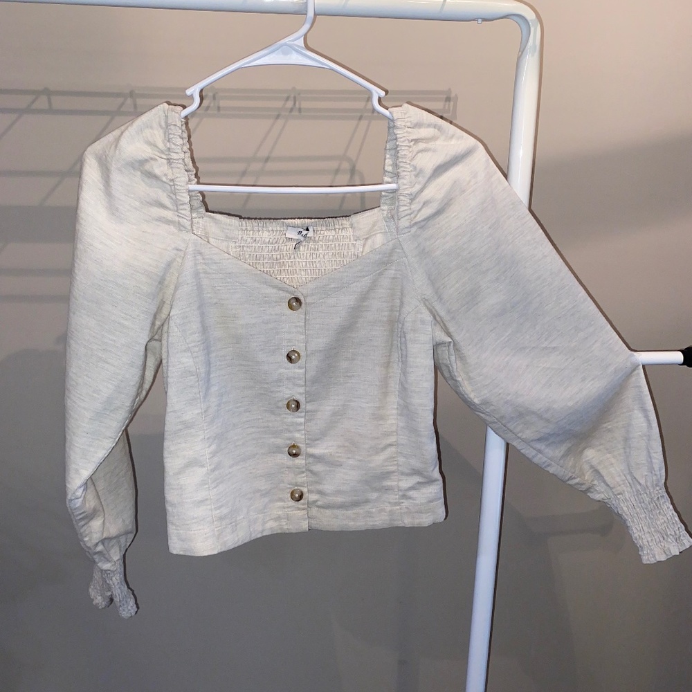 Madewell, Corduroy Sweetheart Smocked-Back Top